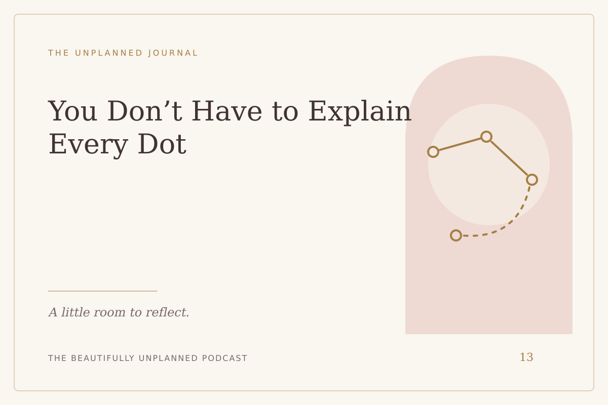 You Don’t Have to Explain Every Dot — illustrated journal cover