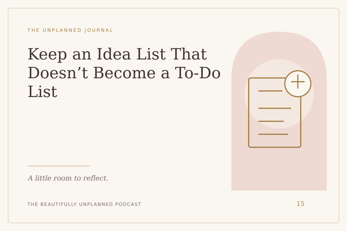 Keep an Idea List That Doesn’t Become a To-Do List — illustrated journal cover